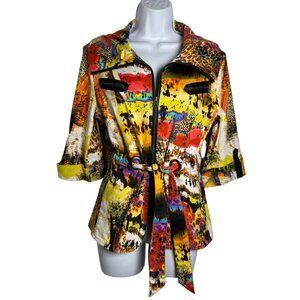 Vintage The Collective Works of Berek 2 artsy belted womens jacket size small